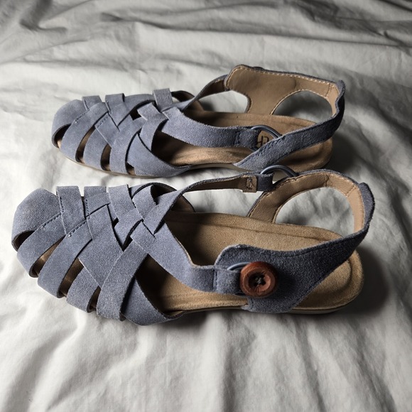 Earth Fisherman Sandals Blue Size 6.5 Soft Strappy EUC - Picture 5 of 7